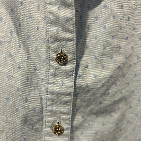 Anne Klein Sky Blue Patterned Shirt - Picture 3 of 5